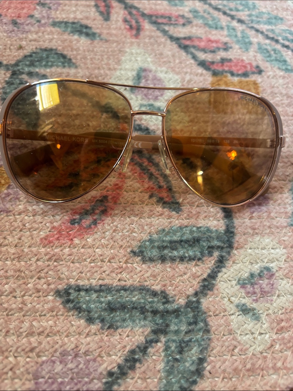 Michael Kors Gold Frame Sunglasses with Brown Lenses